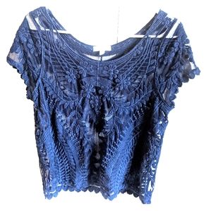 Navy Lacey Blouse
